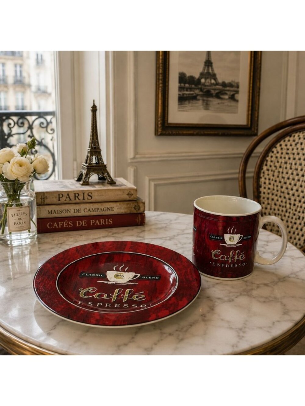 Sakura Caffè Espresso Classic Blend Mug and Plate Set Dishwasher Microwave Safe